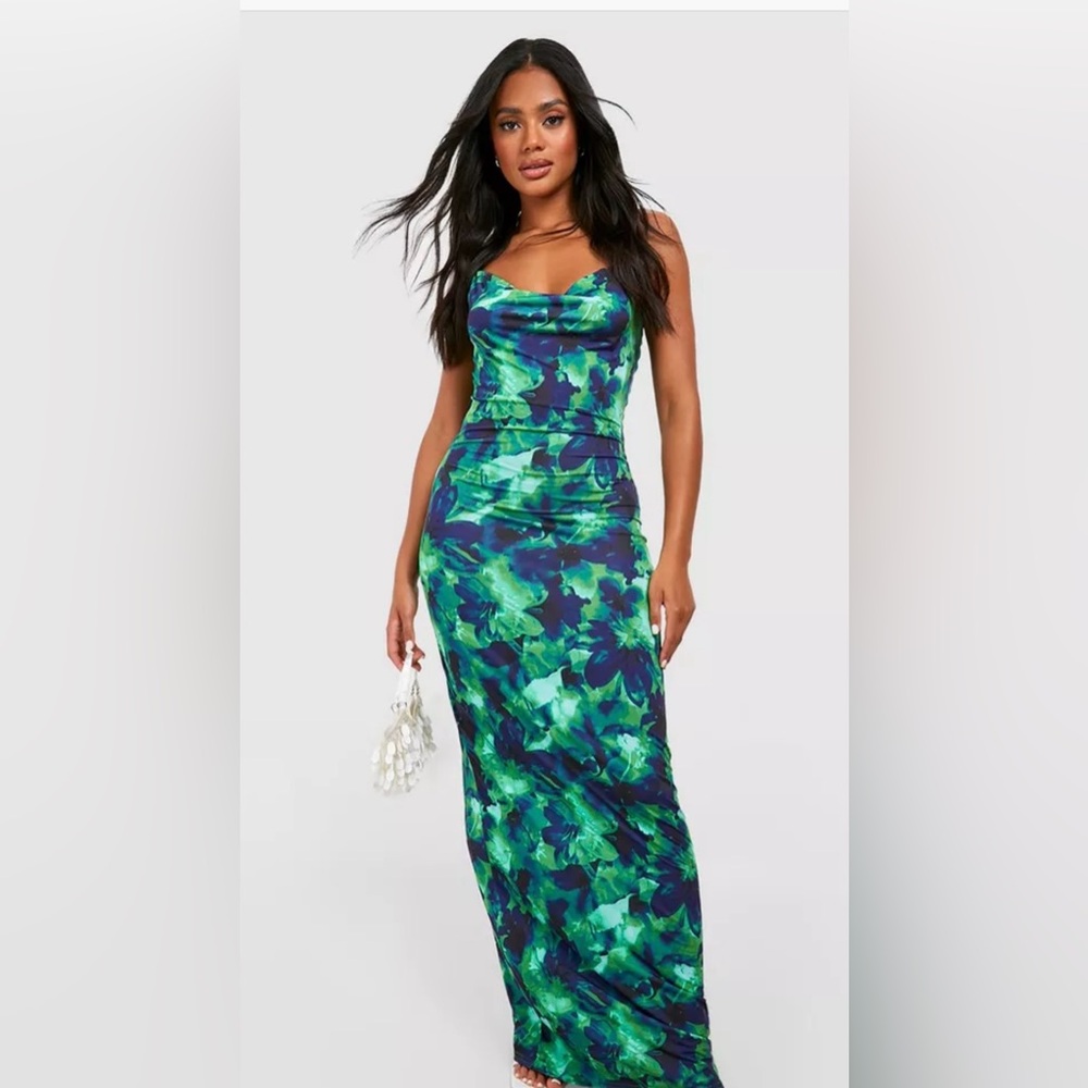 Tropical print maxi dress